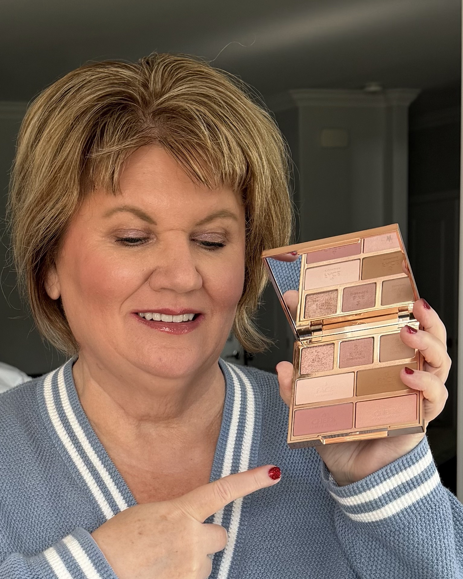 ✨ **Pretty, glowing beauty! I LOVE this Charlotte Tilbury palette!** ✨

I tried the **Charlotte Tilbury Hollywood Instant Look in a Palette**, and I’m loving the pretty, radiant look it creates! 💕 I paired it with some of my favourite makeup products for a fresh, glowing finish.

💄 **MAKEUP I’M WEARING**

* Charlotte Tilbury Hollywood Instant Look in a Palette (Pretty, Glowing Beauty)

* MAKE UP FOR EVER HD Skin Hydra Glow Hydrating Foundation

* Hourglass Vanish Airbrush Full Coverage Longwear Concealer

* Benefit Gimme Brow Pencil

* Maybelline Lash Sensational Sky Tubes Tubing Mascara

* DIOR Rouge Dior Contour No-Transfer Lip Liner Pencil

* Dior Addict Shine Lipstick

* Yves Saint Laurent Loveshine Plumping Lip Oil Gloss

* Charlotte Tilbury Setting Spray

* Miss Dior Eau de Parfum

* BK Beauty Makeup Brushes 💗 Use code **CATHY10** to save 10%!

🤍 **OUTFIT DETAILS**

* Athleta Endless Pants

* Quince Varsity Cardigan

* UGG Ansley Slippers

Everything is linked for you to shop! 🛍️

Follow me for more **fashion, beauty and everyday style inspiration for women 50+**! ✨

#LTKBeauty #LTKFashion #Over50Style #MakeupOver50 #CharlotteTilbury #BKBeauty #BeautyFavorites
@charlottetilbury
 

 #LTKgrwm #LTKOver40 #LTKBeauty