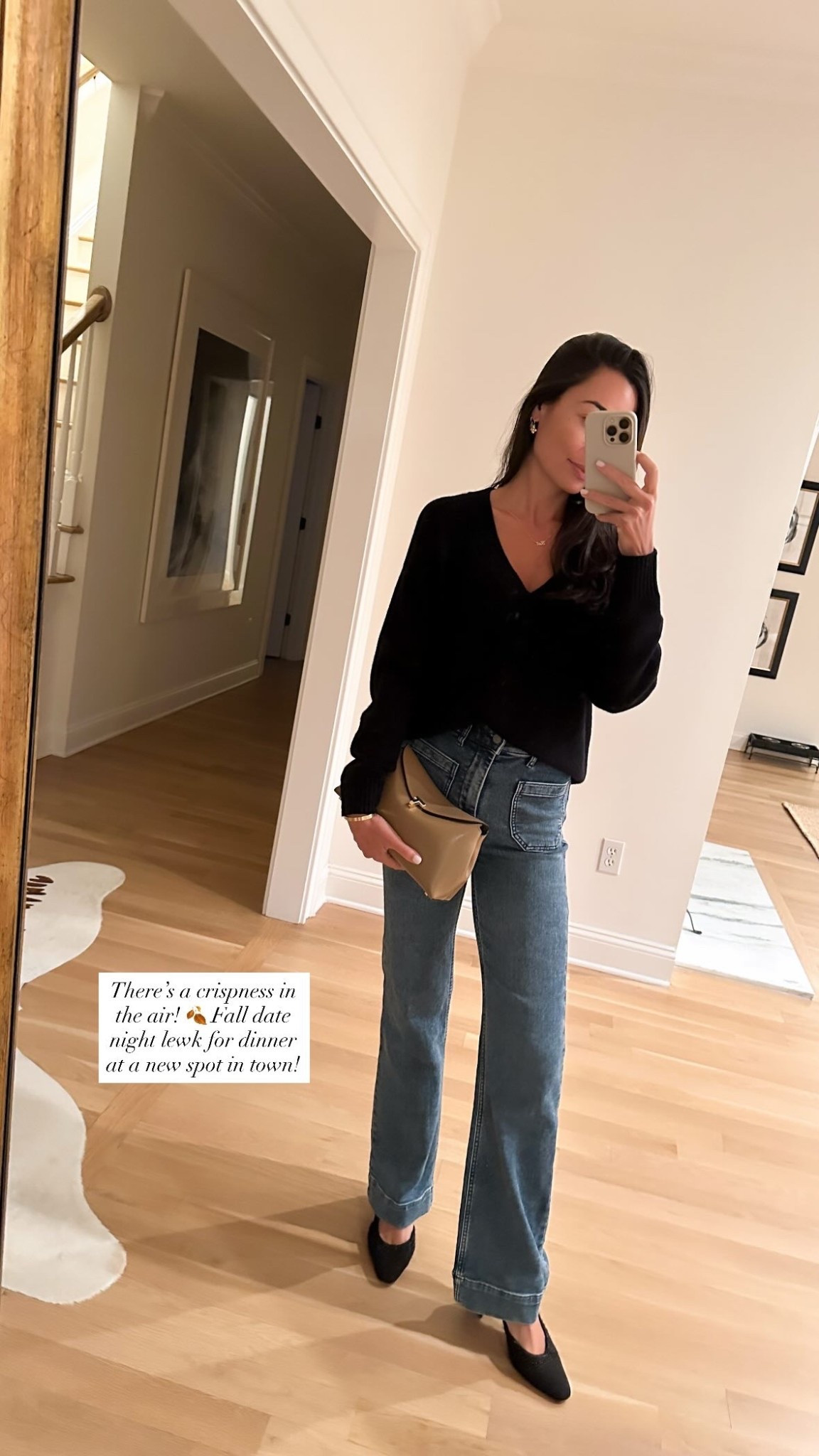 Black v neck cashmere sweater, stretchy jeans, Chanel slingback pumps, Toteme clutch, fall fashion, fall outfit. 

#LTKSeasonal #LTKItBag #LTKStyleTip