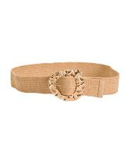Raffia Embossed Buckle Stretch Belt | TJ Maxx