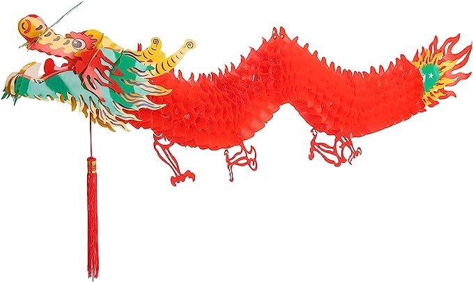 Bememo 3D Chinese New Year Dragon Garland Hanging Decoration (4.92 Feet) | Amazon (US)