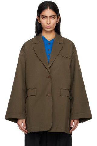 Khaki Oversized Blazer | SSENSE