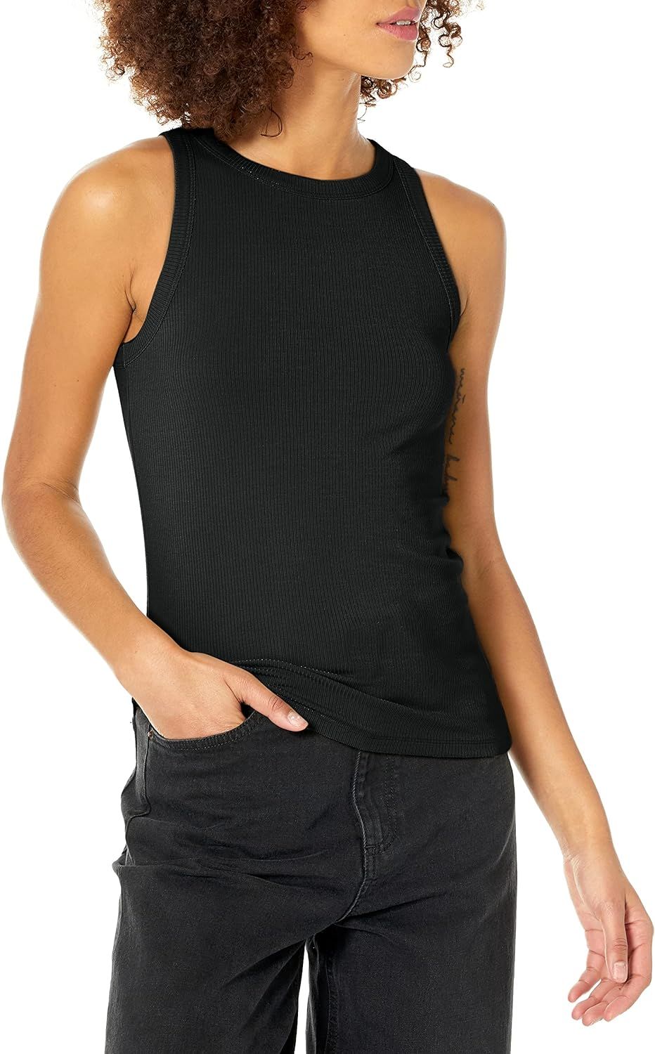 The Drop Women's Valerie Cutaway Neck Racerback Rib Knit Tank Top | Amazon (US)