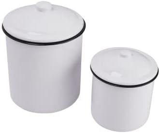 Creative Co-Op Set of Two Canisters, Set of 2, White | Amazon (US)