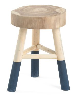 18in Wooden Stool With Dipped Legs | Pillows & Decor | Marshalls | Marshalls