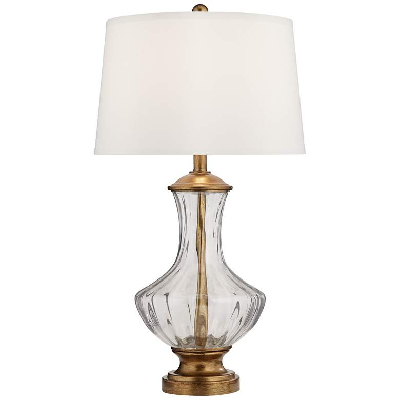 Regency Hill Harlow 28 1/2" Brass Fluted Glass Traditional Table Lamp - #626A8 | Lamps Plus | Lamps Plus