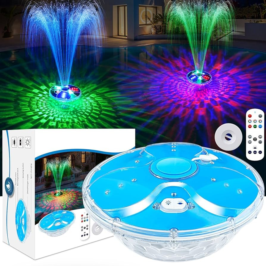 Upgraded Pool Fountain with Remote,2026 Floating Pool Fountain with Lights,Above Ground Pool Wate... | Amazon (US)