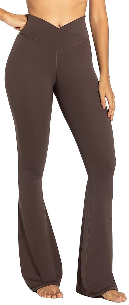 Sunzel Flare Leggings, Crossover Yoga Pants with Tummy Control, High-Waisted and Wide Leg | Amazon (US)
