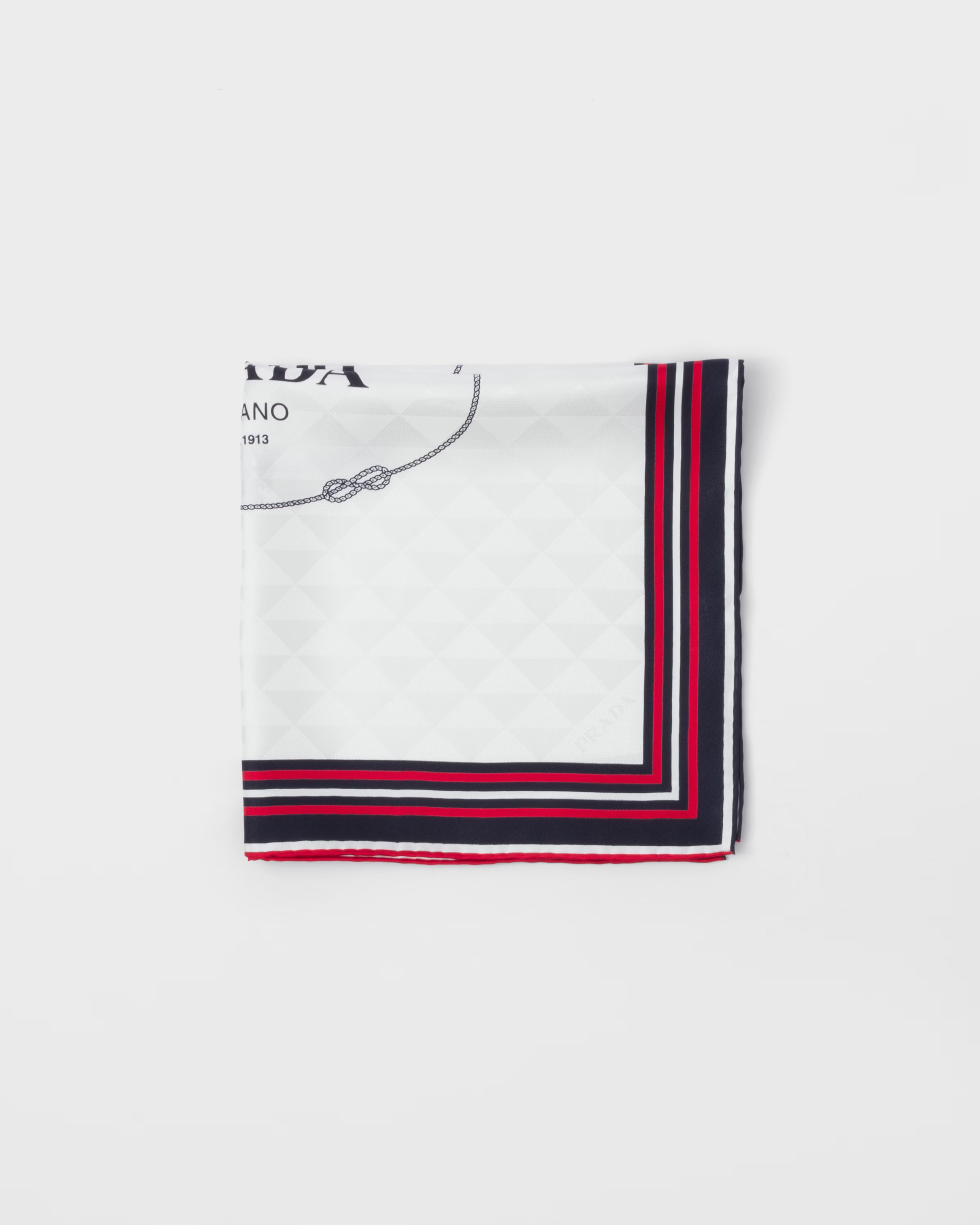 Printed silk twill jacquard scarf 55 x 55 cm | Prada US