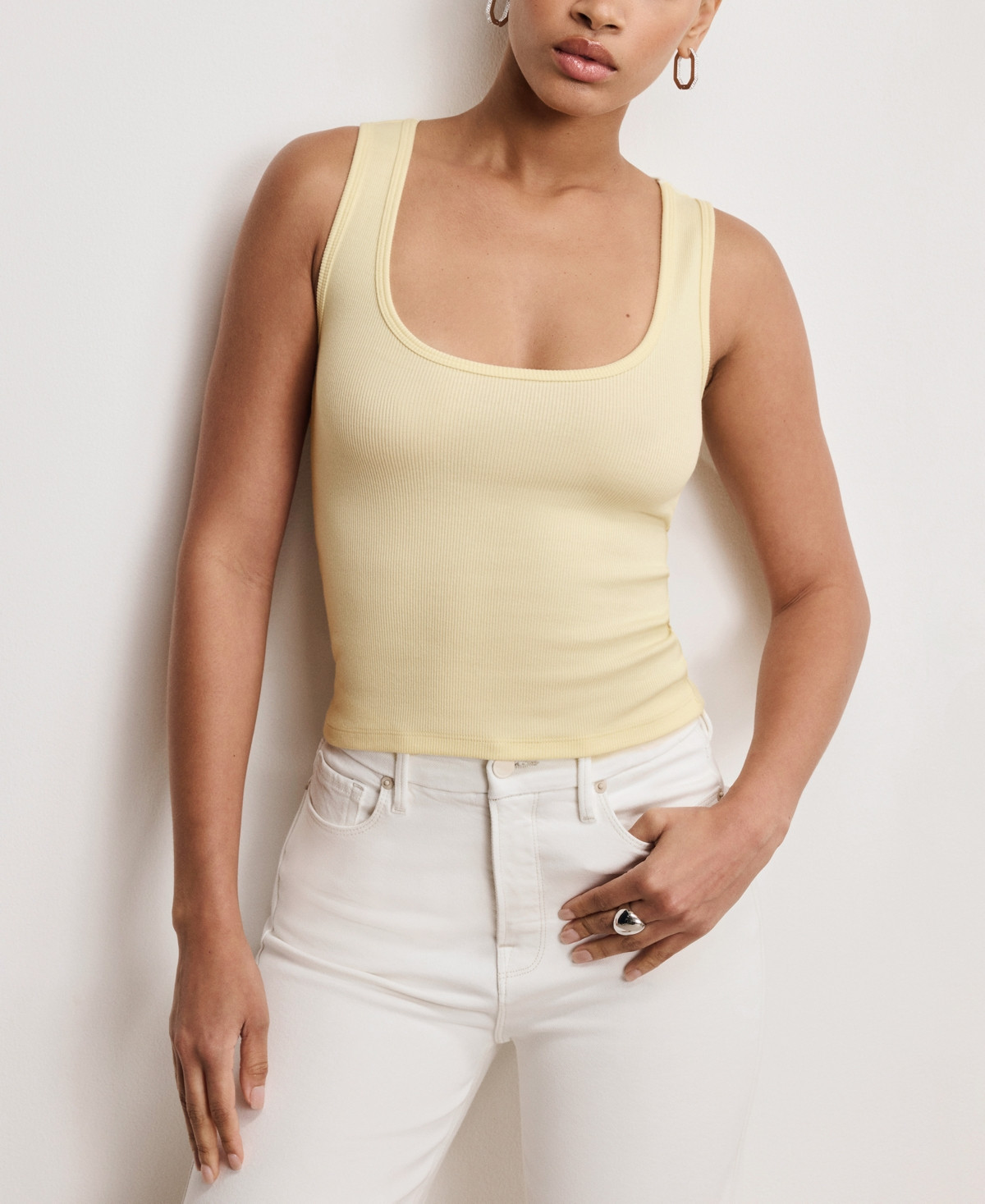Good American Women's Micro-Rib Tank Top - Light Ray001 | Macy's