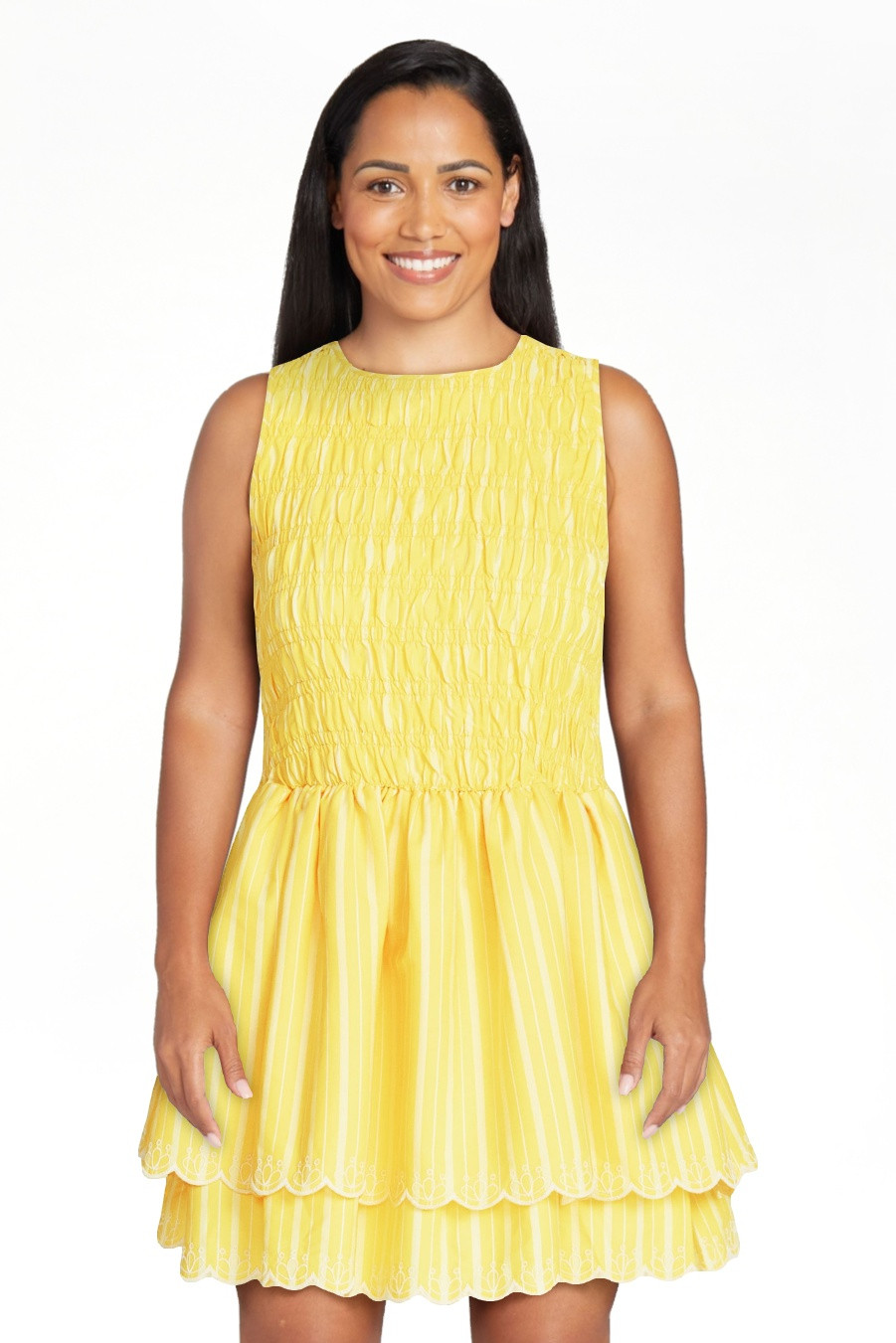 Free Assembly Women's and Women's Plus Smocked Cotton Sleeveless Mini Dress, Sizes XS-4X | Walmart (US)