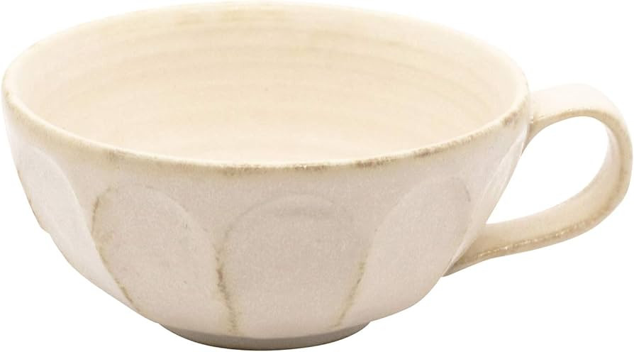 Kaneko Small Soldier Mino Ware Soup Cup, 12.2 fl oz (360 ml), White, Rinka 555-0081, ホワイト | Amazon (US)