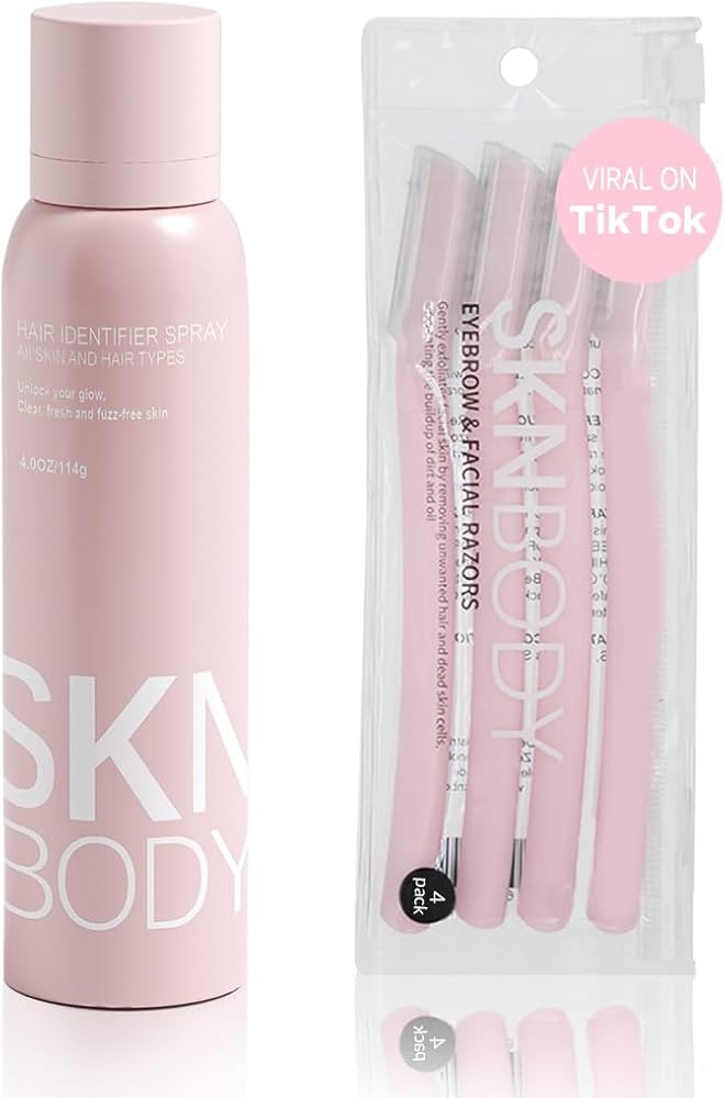 Hair Identifier Spray for Face Shaving and Dermaplaning Tool with 4 Razors, Upgraded Dermaplaning... | Amazon (US)