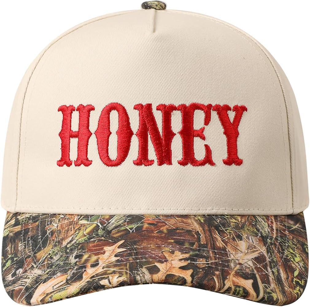 5-Panel Embroidery Two-Tone Trucker Hat with Designed Camo and Floral Brim | Amazon (US)