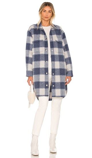 Jaro Coat in Blue Buffalo Check | Revolve Clothing (Global)