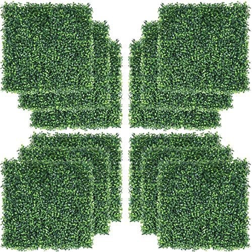 Yaheetech 12 PCS 20"x 20" Artificial Boxwood Panels Topiary Hedge Plant, Privacy Hedge Screen UV ... | Amazon (US)