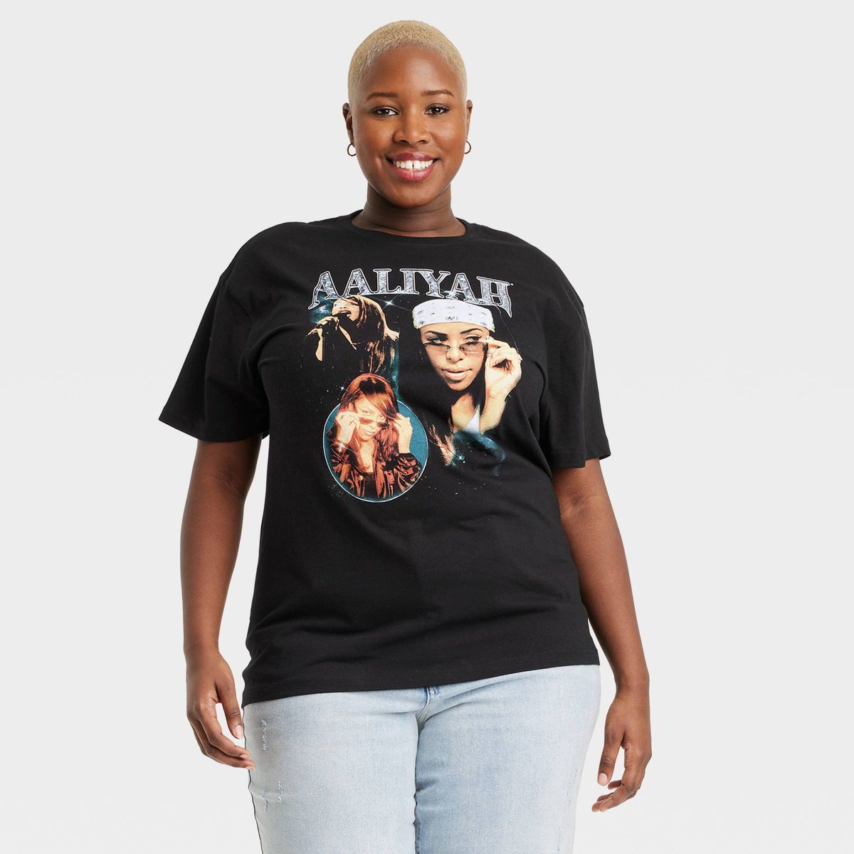 Women's Aaliyah Short Sleeve Graphic T-Shirt - Black | Target