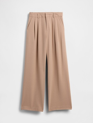 365 High Rise Brushed Twill Pleated Trousers | Gap (US)