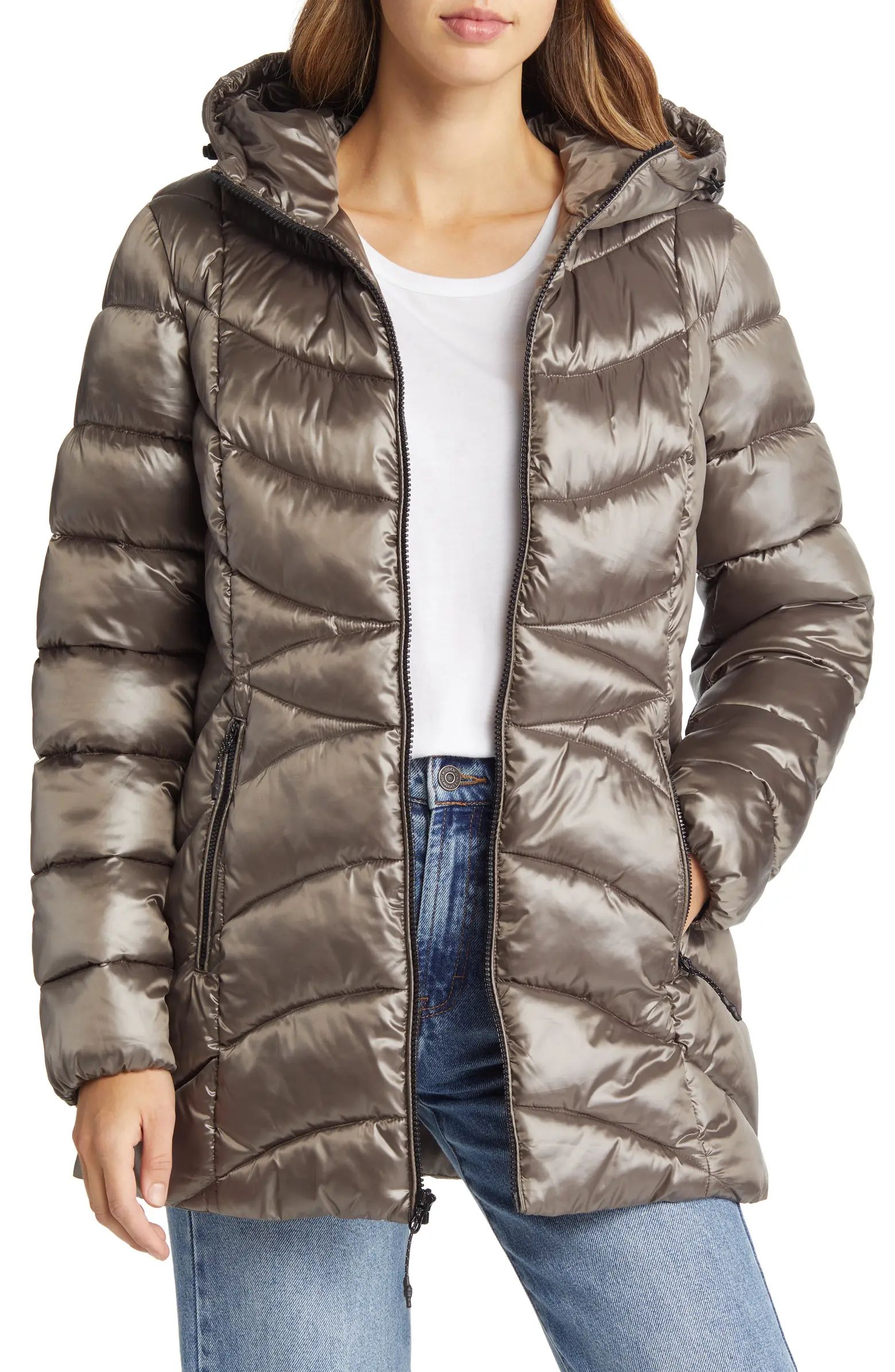 Cole Haan Signature Water Resistant Hooded Down & Feather Fill Jacket | Nordstrom | Nordstrom
