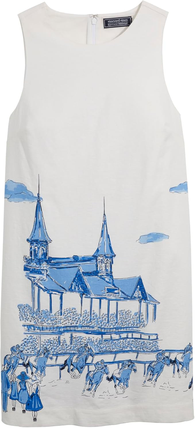 Vineyard Vines Women's Kentucky Derby Linen Shift Dress | Amazon (US)