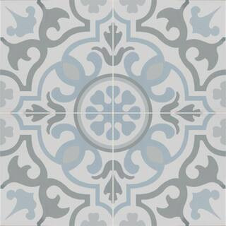 Encaustic Blume 8 in. x 8 in. Matte Porcelain Patterned Look Floor and Wall Tile (5.16 sq. ft./Ca... | The Home Depot