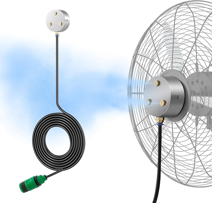 Fan Misters for Cooling Outdoor, Magnetic Misting Cooling System, Triple Nozzle Design, 16.4FT Mi... | Amazon (US)