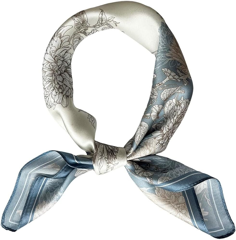 FONYVE 100% Mulberry Silk Scarfs for Women-Lightweight Square Satin Head Scarf-Small Silk Hair Sc... | Amazon (US)