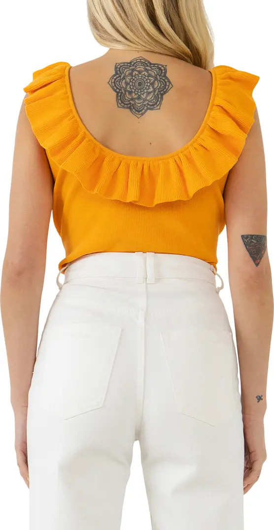 Endless Rose Ruffle Trim Sleeveless Top | Nordstrom | Nordstrom