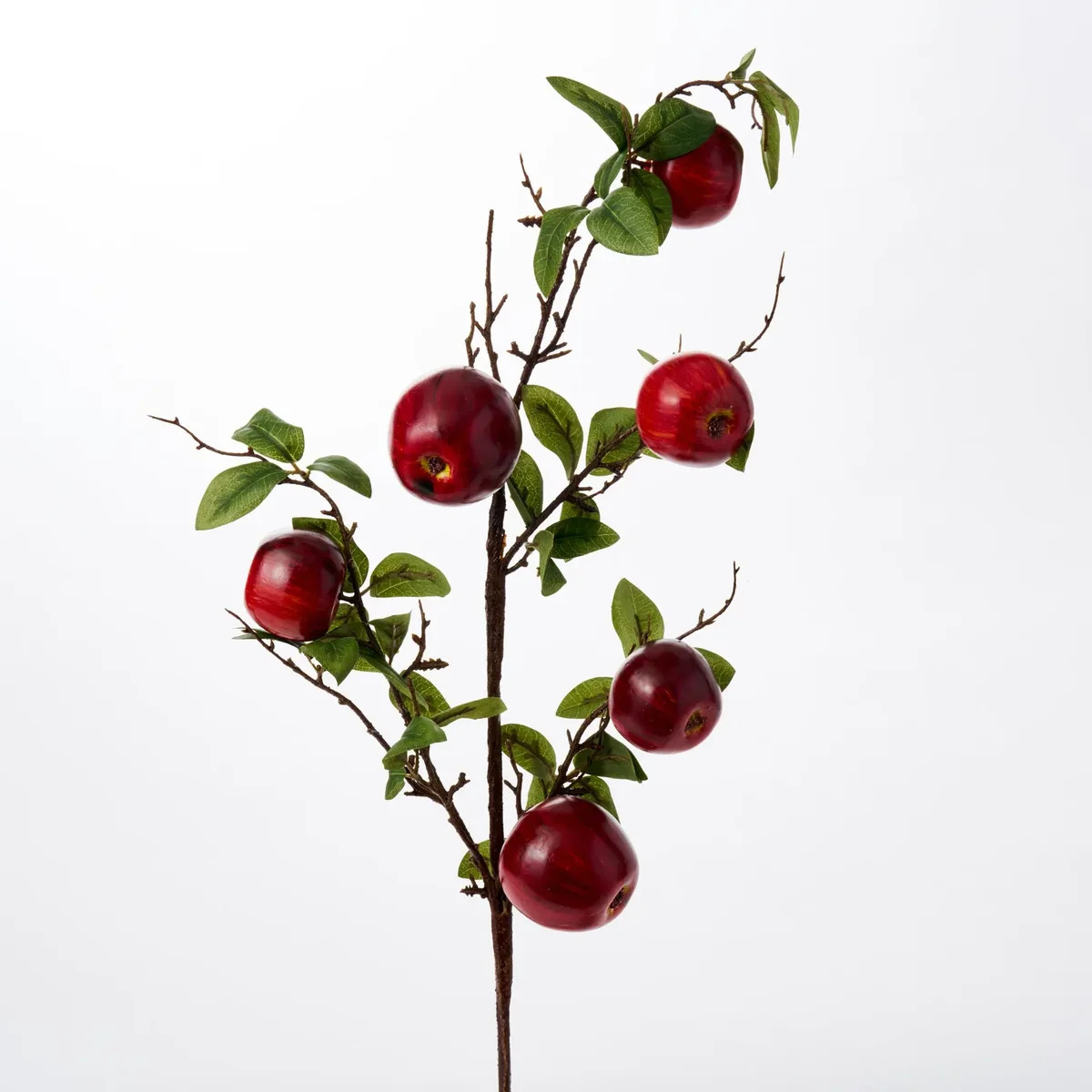 Lifelike Red Apple Fruit & Leaf Large Branch Spray - 37" | Darby Creek Trading