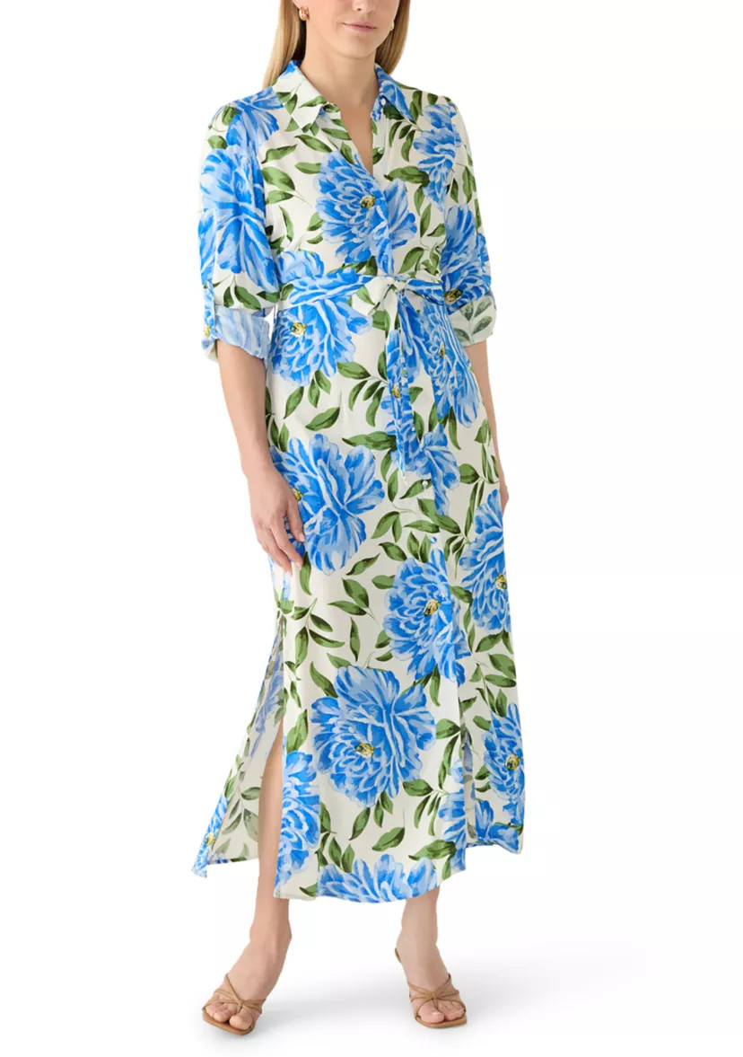 Women's Roll-Tab Sleeve Tie Waist Shirtdress | Belk