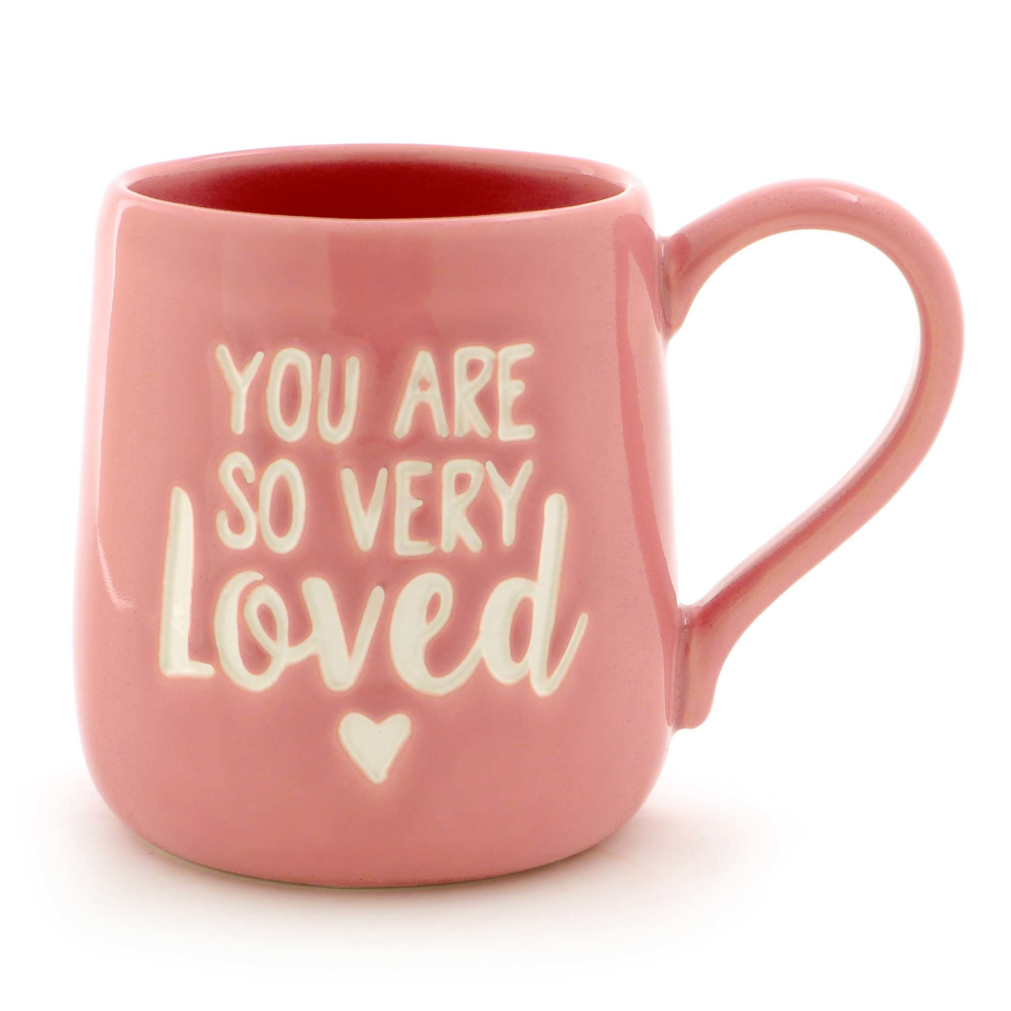 Enesco Our Name is Mud “You are Loved” Stoneware Engraved Coffee Mug, 1 Count (Pack of 1), Pi... | Amazon (US)