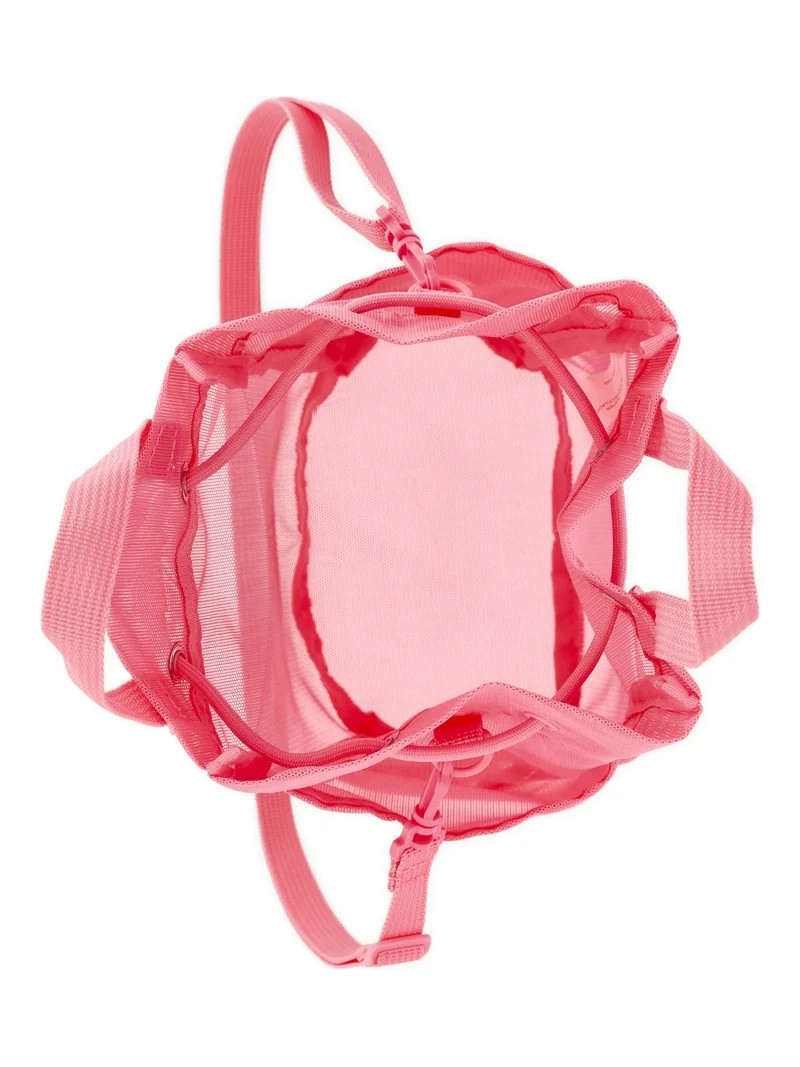 No Boundaries Women's Mesh Drawstring Crossbody Bag, Peach | Walmart (US)