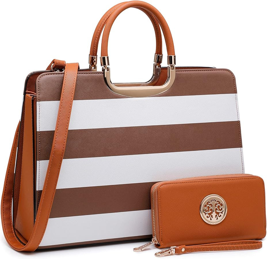 Womens Handbag Top Handle Shoulder Bag Tote Satchel Purse Work Bag with Matching Wallet | Amazon (US)