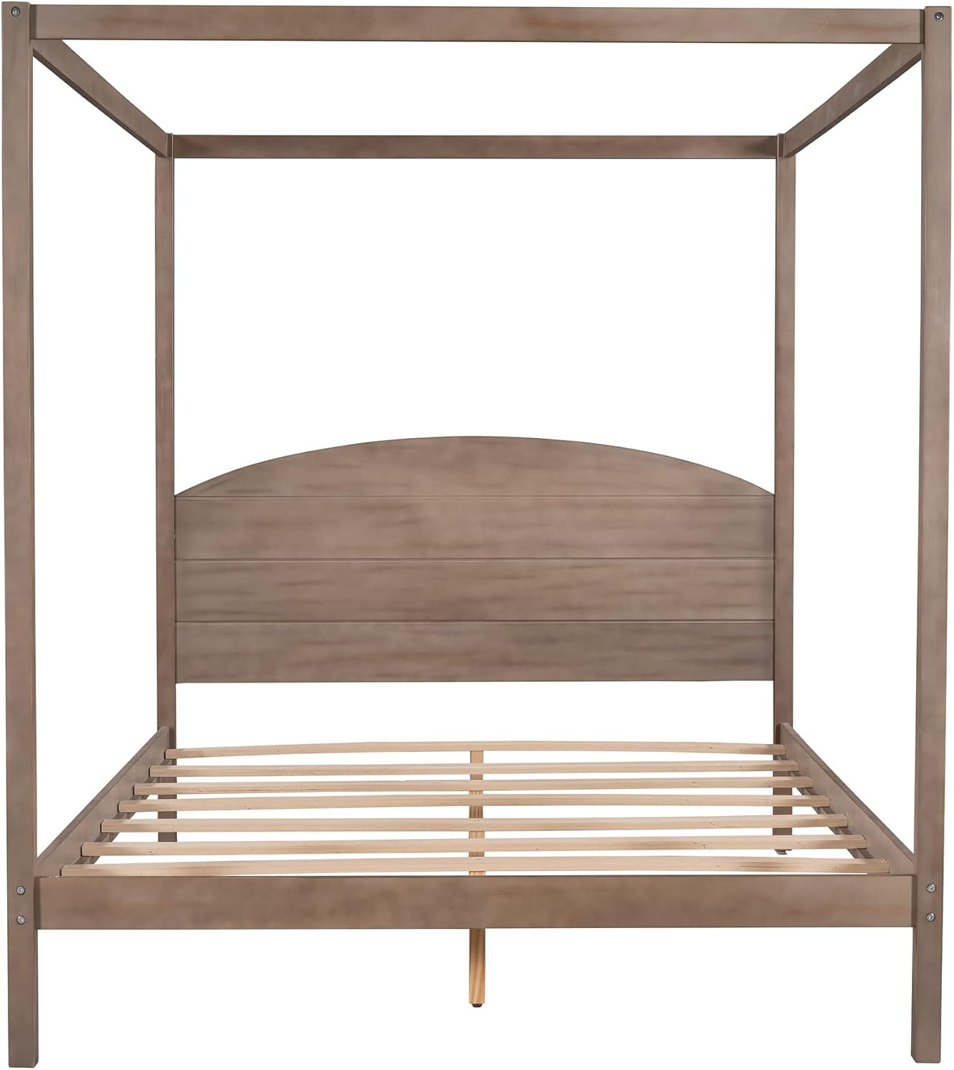 Harper & Bright Designs Queen Size Canopy Bed with Headboard, 4-Post Canopy Platform Bed Frame, S... | Amazon (US)