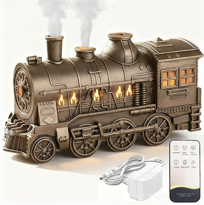 300ml Train Essential Oil Diffuser, 2 Color LED Vintage steam Christmas Train Aromatherapy Diffus... | Amazon (US)