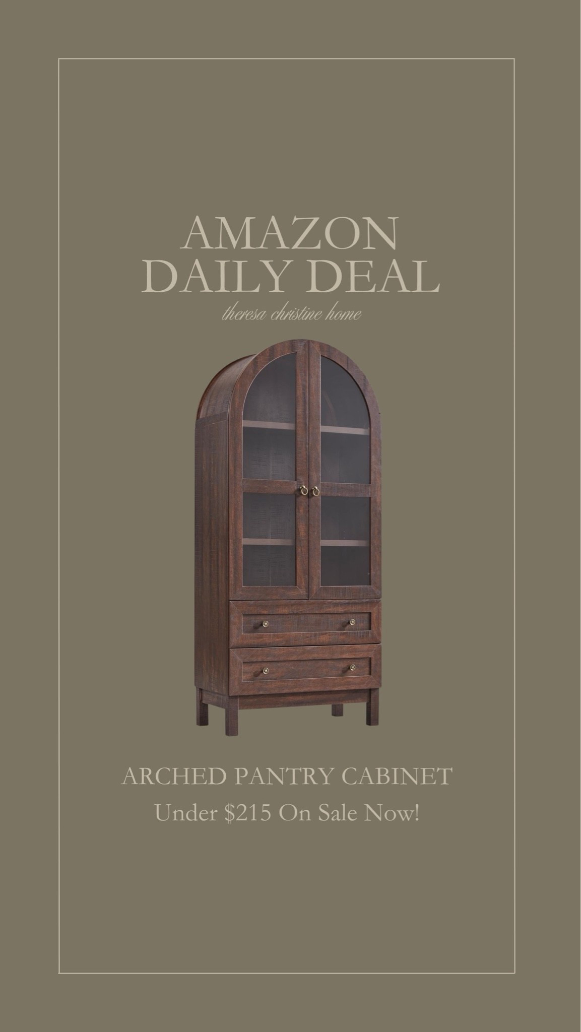 Amazon daily deal! 🤎 Loving this arched pantry cabinet from Amazon home