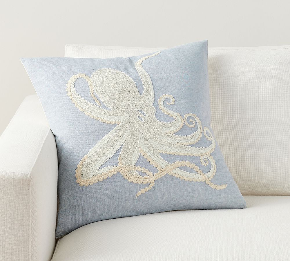Octopus Embroidered Pillow | Pottery Barn (US)