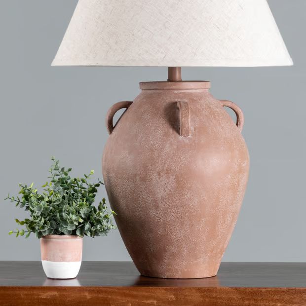 Beige 29-inch Vintage Resin Amphora Table Lamp | Rugs USA