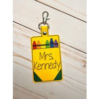 Personalized Teacher Badge Holder, Crayon Id Id Id Badge Holder, Box | Etsy (US)