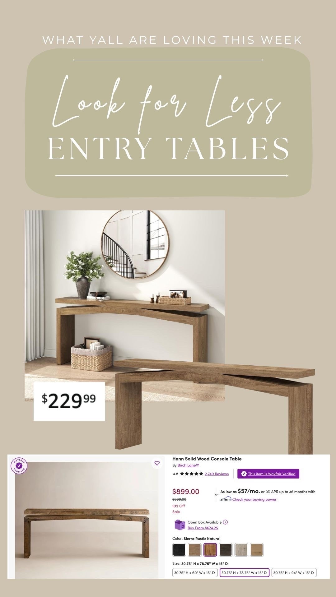 Entry way look for less that is so good! I love the tone of the woods in these entry tables. Add some books, lamps and faux plants and you have a refresh!



home finds, home refresh, look for less, entry way, long rugs, stools, home decor 


#LTKHome #LTKOver40 #LTKdayinmylife