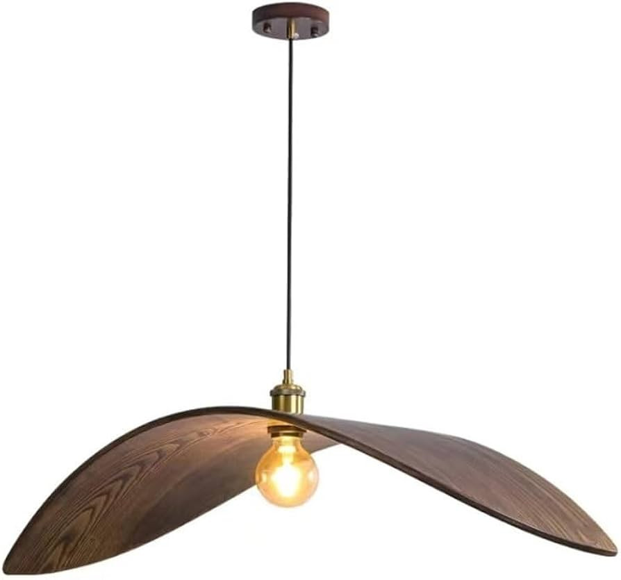 Japanese Style Walnut Color Pendant Lights Modern Creative Solid Wood Chandelier, Simple Art Hang... | Amazon (US)