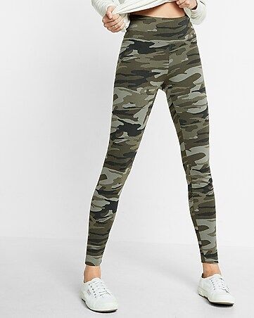 High Waisted Sexy Stretch Camouflage Print Leggings | Express