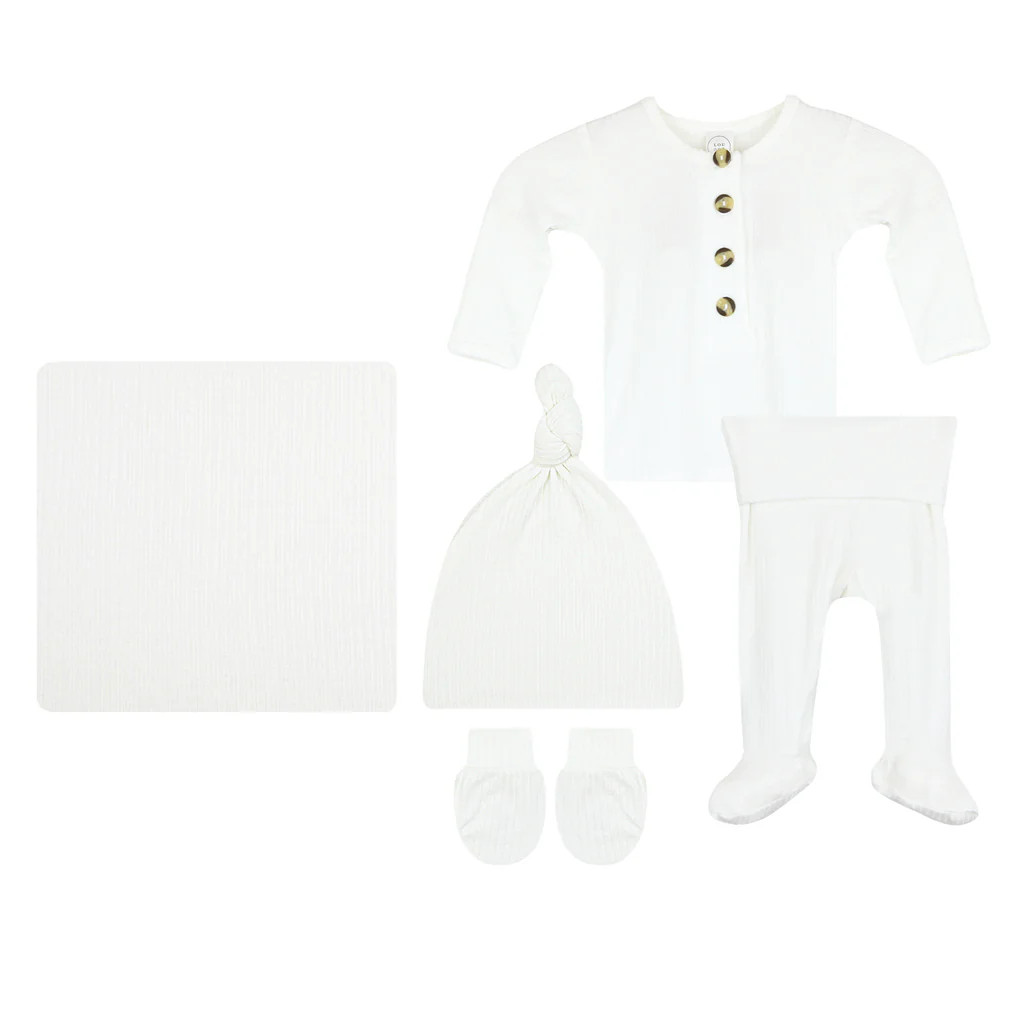 Wren Ribbed Newborn Hat Bundle (Top + Bottom) | Lou Lou & Company