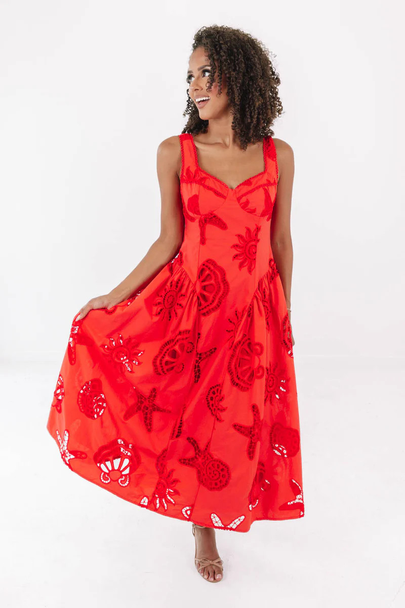 Kiss The Girl Midi Dress - Red | The Impeccable Pig