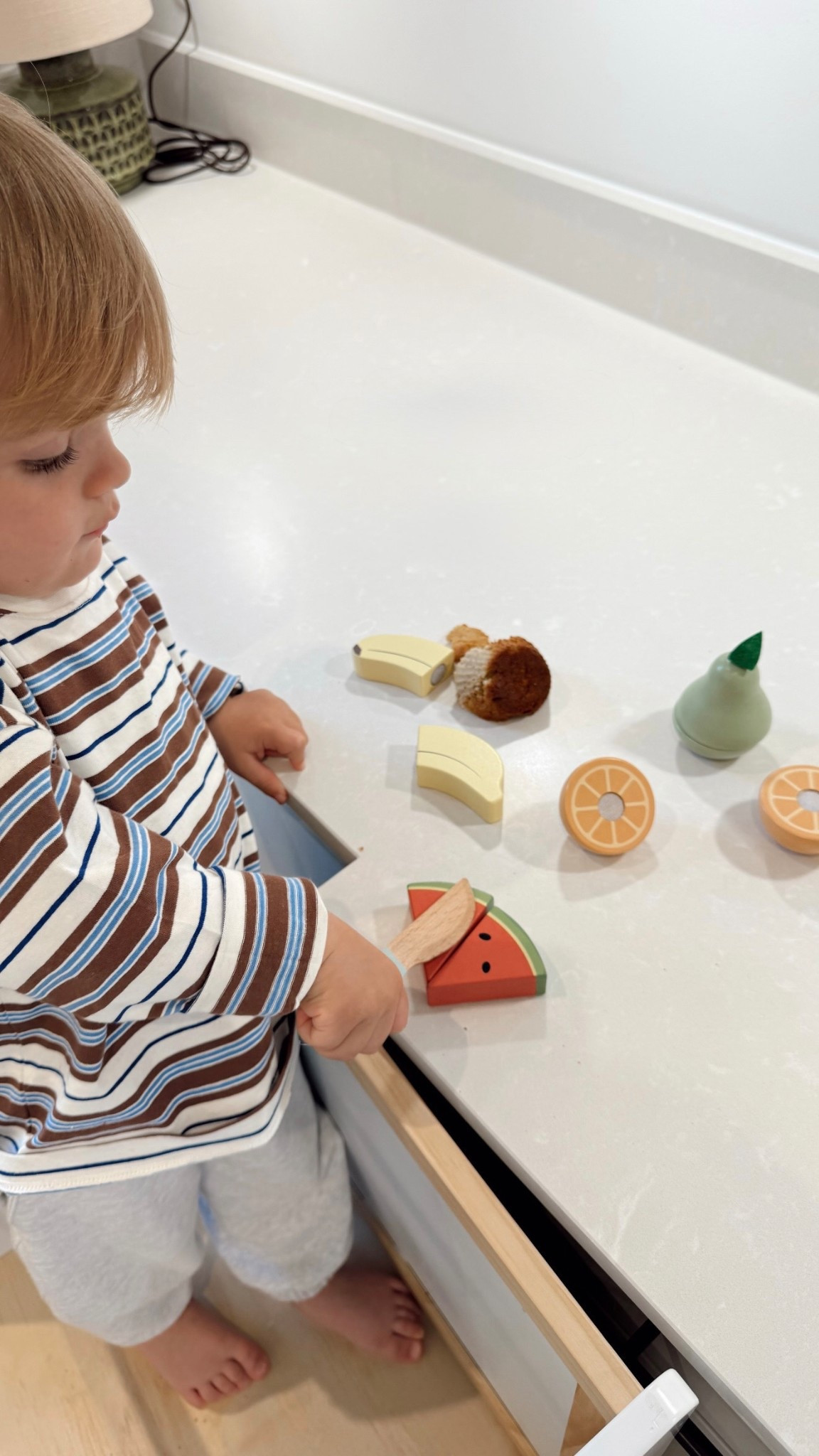 He loves his fruit toys!

#LTKkids #LTKbaby