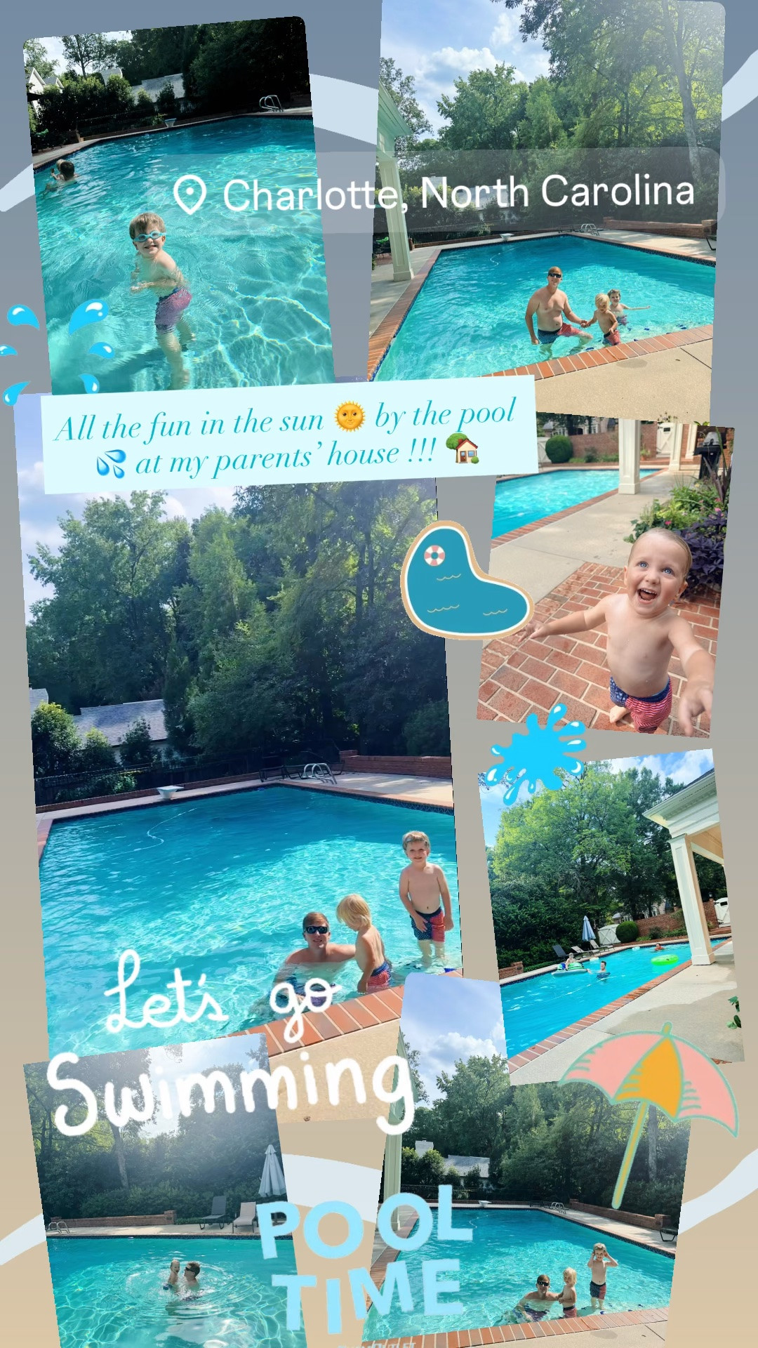 All the fun in the sun 🌞 by the pool 💦 at my parents’ house !!! 🏡