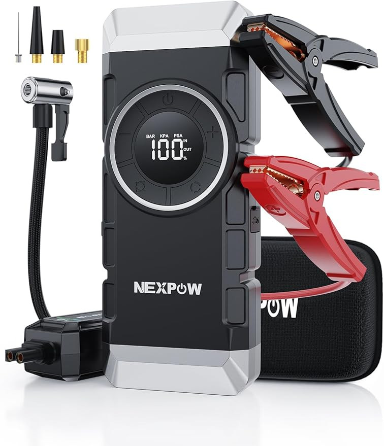 NEXPOW Car Battery Jump Starter with Air Compressor 3000A Peak,12V 150PSI Portable Jumpstart Box ... | Amazon (US)