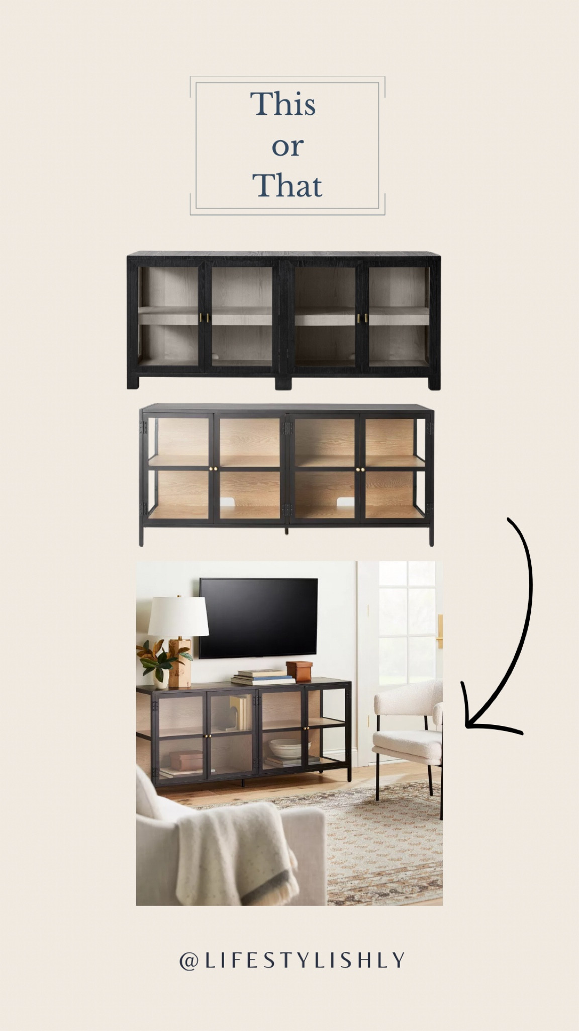 Glass media cabinet 

#LTKhome