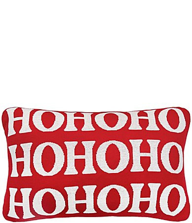 CF Home Holiday Collection Ho Ho Ho Reversible Knitted Throw Pillow - Red | Dillard's