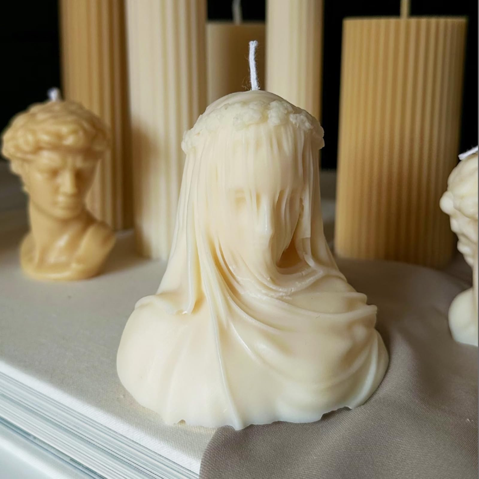 Veiled Lady Candle Aesthetic Woman Bust Statue Candle Virgin Goddess Handmade Natural Soy Wax Sce... | Amazon (US)