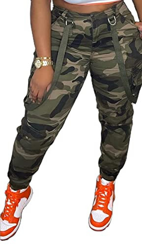 Symina Camo Casual Pants for Women High Waist Camouflage Military Y2k Trousers with Pockets Streetwear | Amazon (US)